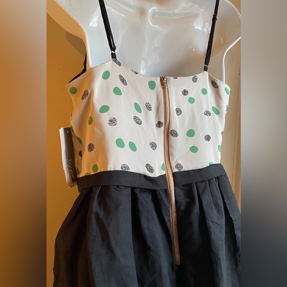 SOLD Hype Spaghetti Strap lingerie inspired Dress black green white NWT Size 8 - Picture 4 of 9